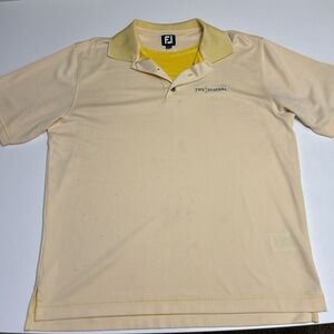 Men’s THE PLAYERS FJ FootJoy golf polo shirt size Large yellow TPC Sawgrass